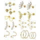 thumbnail image 2 of Pendientes De Tuerca Pluma Geométrica Lisa 20 Piezas Para La Boda Del Día De Navidad, 2 of 5