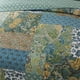 thumbnail image 5 of Cubrecama NEWLAKE King de algodón con patchwork, juego de colcha verde, 5 of 9
