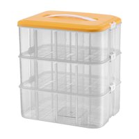 Bothyi - Almacenamiento De Construcción Bloques De Construcción Juegos Para Joyería Juguete Piezas Pequeñas Tres Pisos Naranja