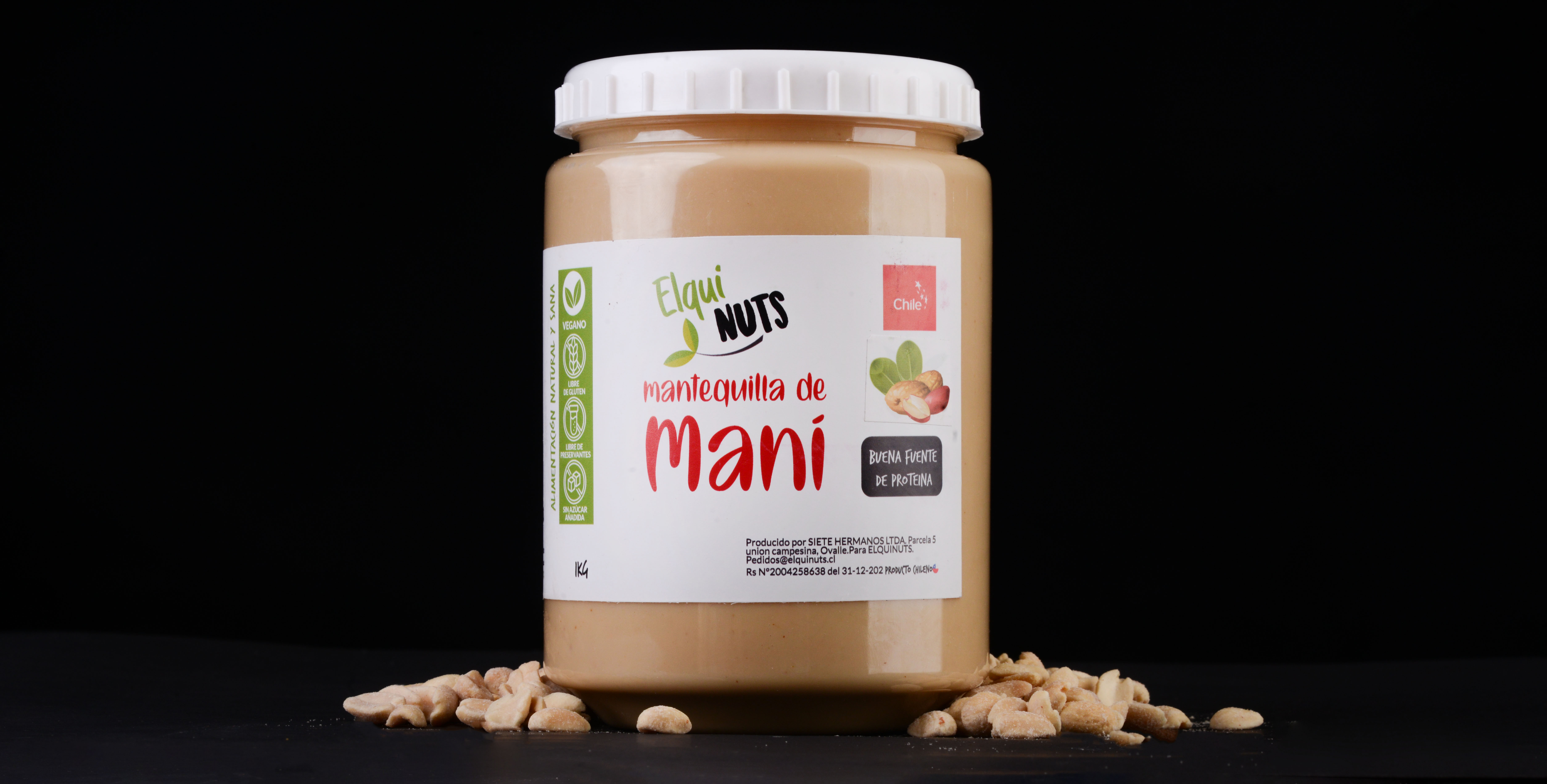 Mantequilla De Maní Elquinuts 1Kg | 100% Natural Sin Azúcar | Formato Ahorro