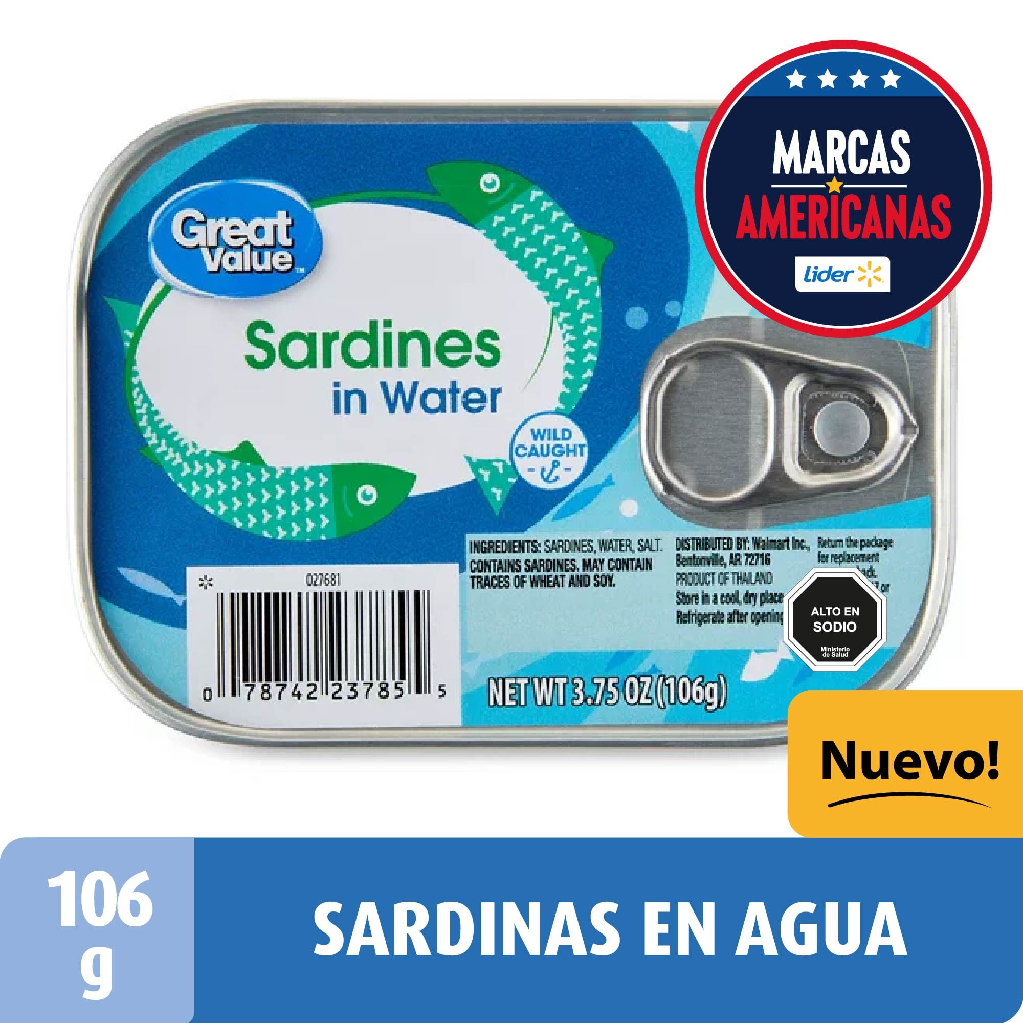 Sardina En Agua 106 g Great Value