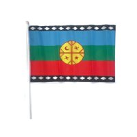 Genérico - Bandera Mapuche 60X90 Cm De Tela Para Fiestas Patrias