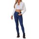 thumbnail image 2 of INSPIRE CHIC Chaqueta Casual de Mezclilla para Mujeres Regreso a Clases con Cuello y Botones Manga Larga Chaquetas Cortas de Mezclilla M Blanco, 2 of 6
