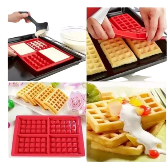 Moldes De Silicona Rectangular Para Waffles, Gofres