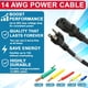 thumbnail image 2 of Cables y kits de cable de alimentación AC, resistentes, 3 m, 15 A/125 V, 14 AWG, 2 of 9