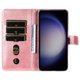 thumbnail image 5 of Funda tipo cartera para Samsung Galaxy S25 con bolsillo con cremallera y ranuras para tarjetas – Función de soporte Rosa, 5 of 6