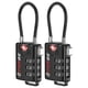 thumbnail image 1 of Candado De Cable Reajustable Tsa Aprobado 2 Paquetes Negro, 1 of 9