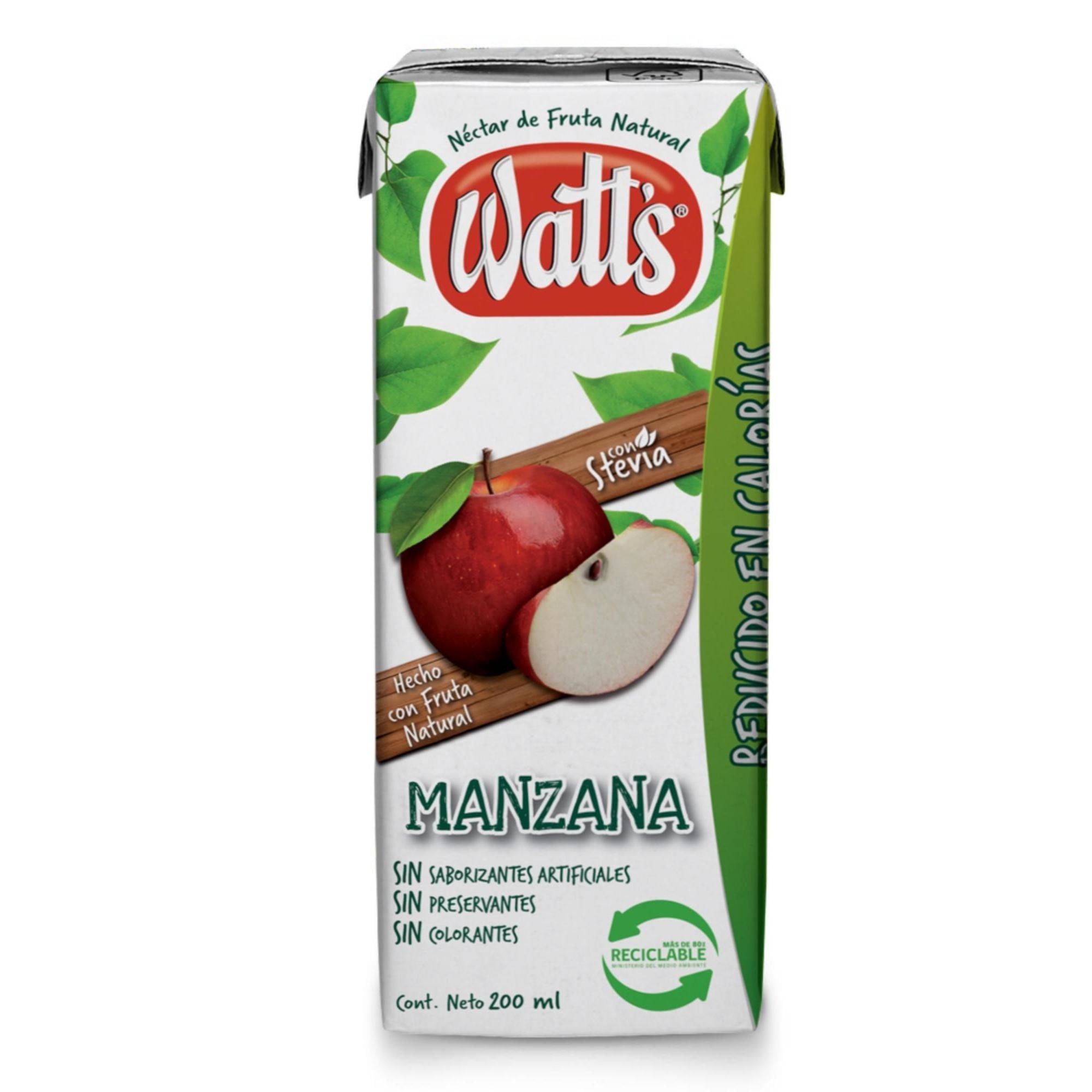 Jugo Colación Light Sabor Manzana Caja 200 ml Watts