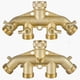 thumbnail image 3 of Divisor de manguera de jardín de latón (4 vías), conector de manguera de latón macizo de 3/4", adaptador de espiga de manguera, 4 válvulas con 4 arandelas de goma adicionales, 3 of 6