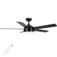 thumbnail image 1 of Ventilador de techo YUHAO de 132 cm negro con LED regulable, 6 velocidades y control remoto, 1 of 9