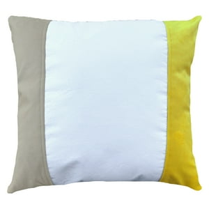 Elizabeth Peper - Cojin Decorativo Ecocuero Blanco Beige Amarillo 50X50 Relleno