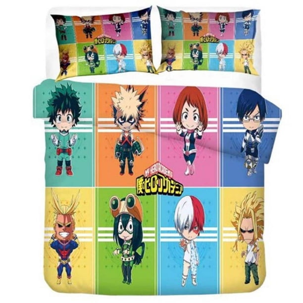 My hero Academy Anime Gift Quilt Duvet Cover Set Bedspread Pillowcase3-Piece Bedding Set
