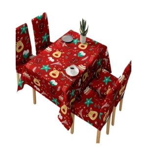 Genérico - Mantel Y Fundas De Sillas Navidad 7 Piezas Decoración 31O3