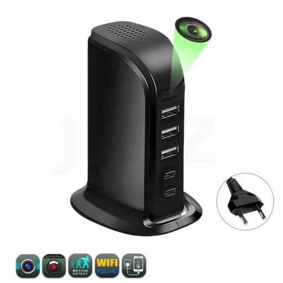 Cámara Espía Oculta Full HD 4K Hub Cargador USB