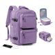 thumbnail image 2 of Mochila De Viaje Avión Cabina Expandible Impermeable Usb 40l Violeta Liso, 2 of 3