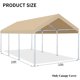 thumbnail image 4 of Cubierta de repuesto para techo de carport 305 x 610 cm beige, 4 of 7