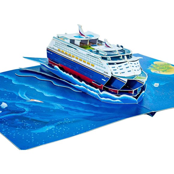 Tarjeta de Felicitación WOWPAPERART Barco de Crucero 3D Pop‑Up