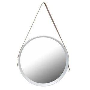 Vgo - Espejo Red. Blanco 40X40X5 C/Correa Cuer