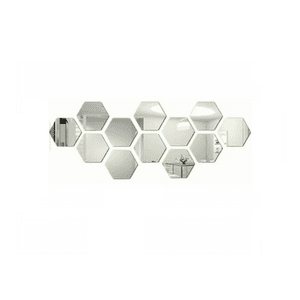 Genérico - Pack De 12 Espejos Adhesivos En Acrílico Hexagonales Decorativos