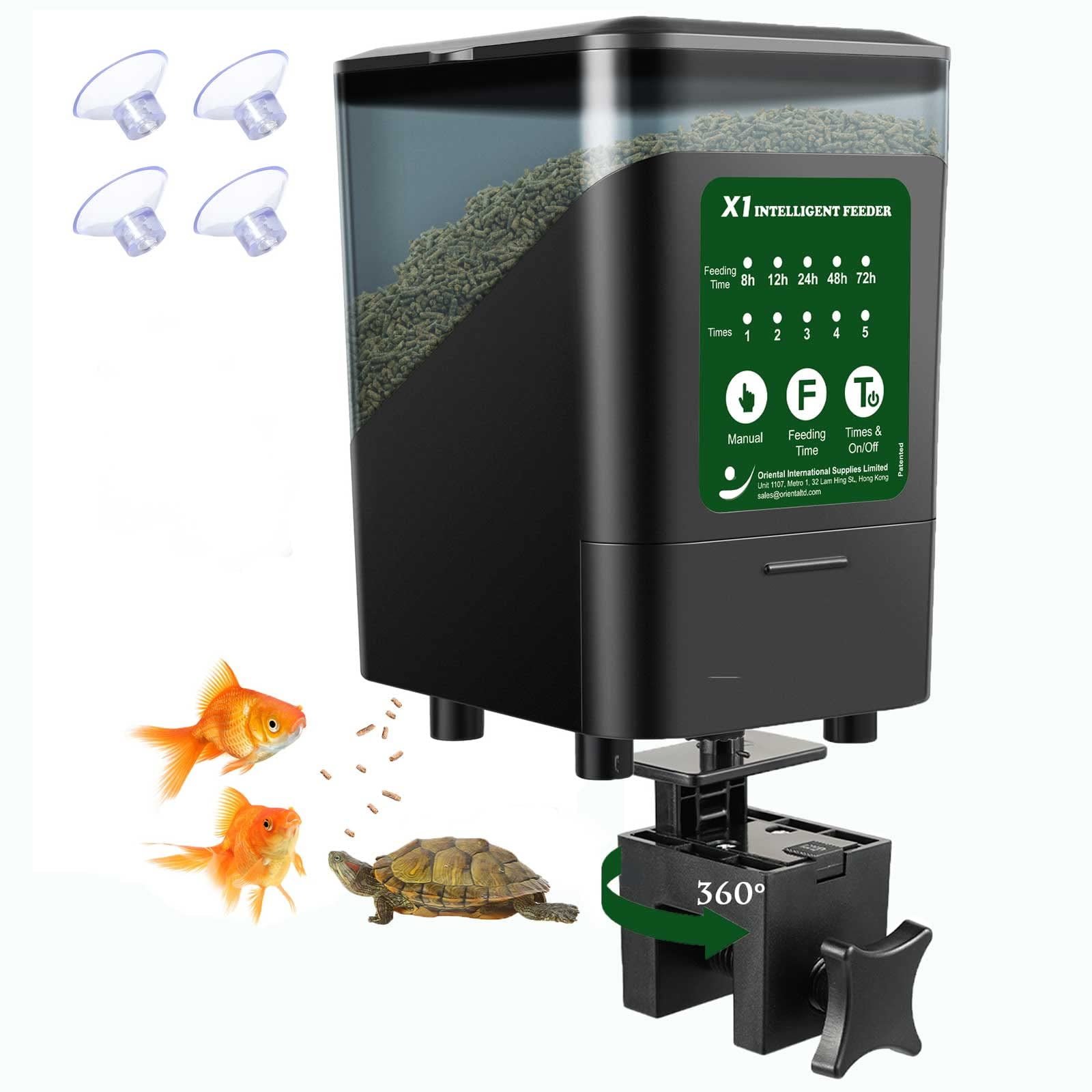 Comedero automático para peces B Rush, 414 ml, temporizador ajustable