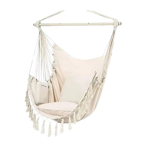 Crusec - Silla Hamaca Colgante Elegante Estilo Boho Moderna