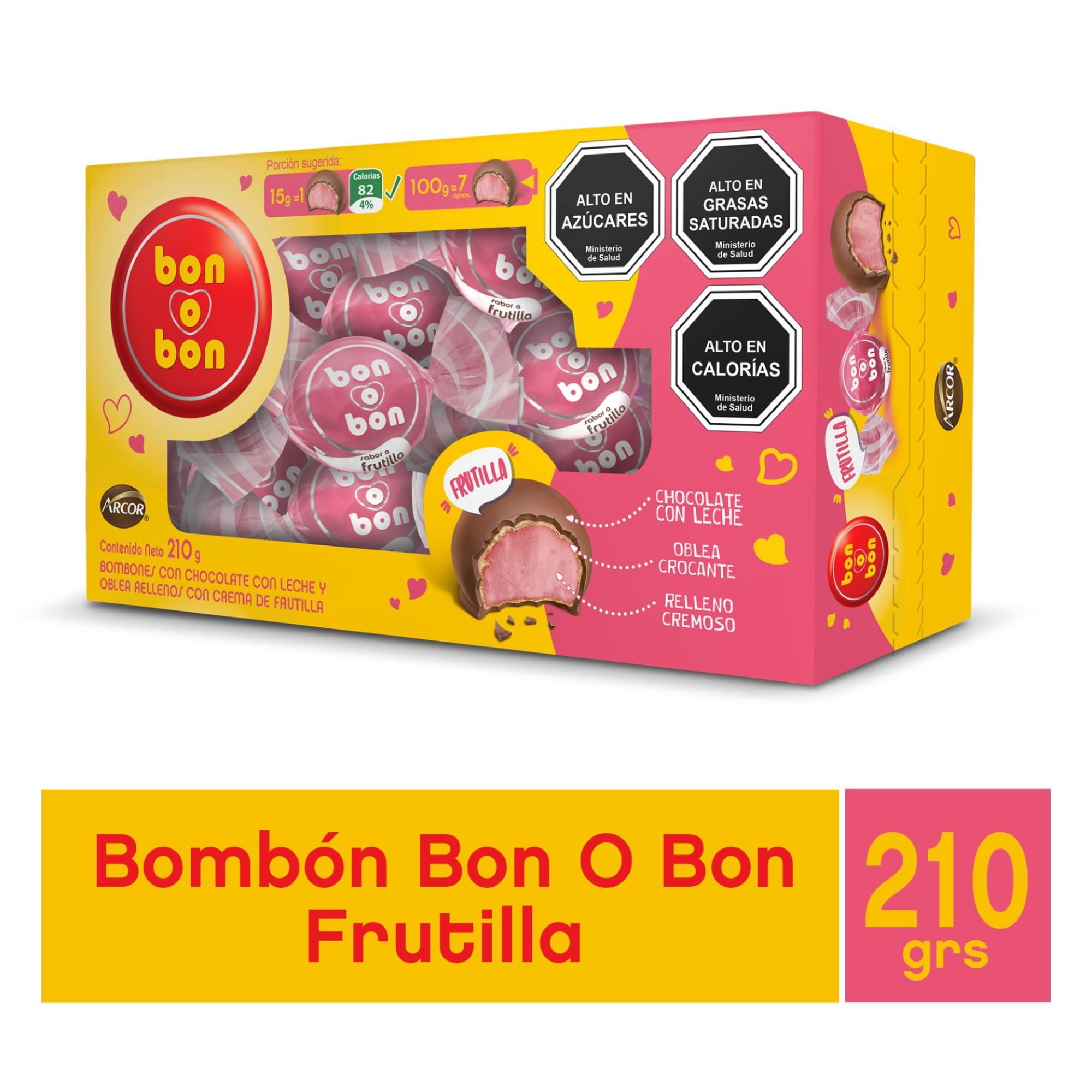 Chocolates Bon O Bon Frutilla 210 g Arcor