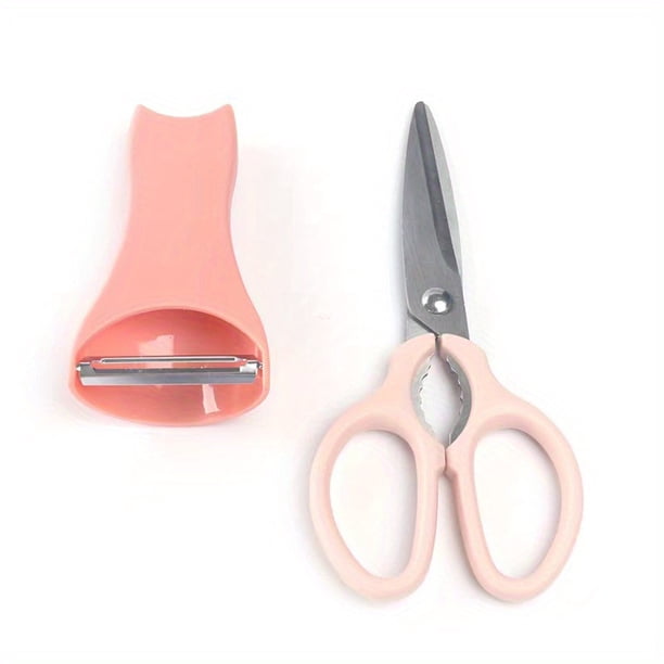1pc, Stainless Steel Kitchen Scissors Melon Planer, Two-in-one Kitchen Special Peeling, Potato Scraper, Multifunctional Household Scissors, Kitchen Scissors Grater Walnut Clip Scissors Melon Planer, C
