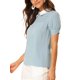 thumbnail image 4 of INSPIRE CHIC Blusa Vintage de Mujer para Regreso a Clases con Cuello Peter Pan en Contraste y Mangas Cortas Abullonadas L Azul, 4 of 7