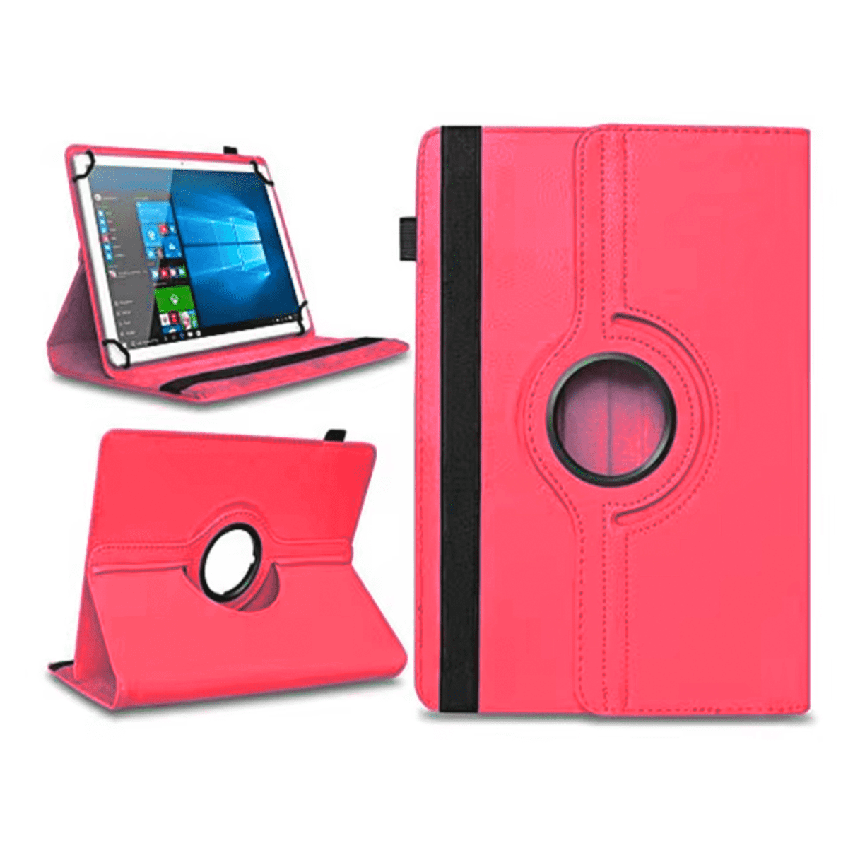 Joigo - Funda Universal Giratoria 360 Para Tablet De 9 10 Pulg Rojo