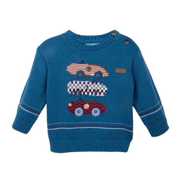 Chaleco Bebé Niño Cerrado Diseño Autitos Azul