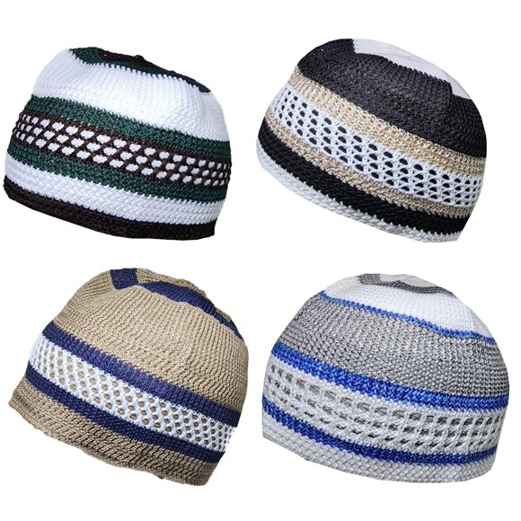 Juego de 4 gorros musulmanes con forma de calavera de colores surtidos para hombre