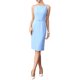 thumbnail image 2 of INSPIRE CHIC Vestido de Trabajo sin Mangas para Mujeres Cuello Cuadrado con Cinturón Vestidos Formales de Negocios L Azul, 2 of 6