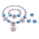 thumbnail image 1 of 4 Pzas Conjuntos Brillantes de Joyería de Boda para Mujer Collar Pulsera Aretes Conjuntos de Anillos Conjuntos de Joyería Nupcial Novias Dama de Honor Graduación Accesorios de Disfraz para Mujer, 1 of 8