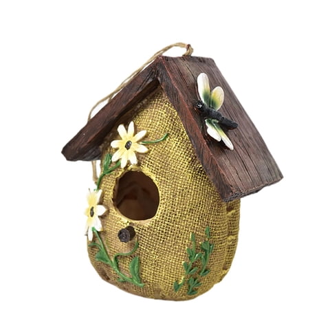 Ioensy - Casa Colgante Para Pájaros, Refugio Exterior Para Pájaros, Decoración De Jardín, Patio, Árbol, 13 Cm X 10,5 Cm X 16 Cm
