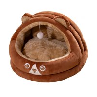 Ioensy - Nido Semicerrado Para Gatos Y Mascotas, Muebles De Interior, Cama Para Perros Y Gatos, Color Marrón