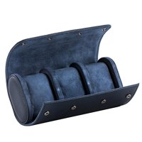 Magideal - Estuche Para Relojes, Regalos De Cuero Pu Portátil, Resistente Al Agua, Organizador De Relojes Retro, Soporte De Almohadas De Almacenamiento Para Puls , Azul 20X10X7Cm