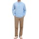 thumbnail image 2 of INSPIRE CHIC Camisa de Lino para Hombre con Patrón Henley de Manga Larga para la Playa S Azul, 2 of 5