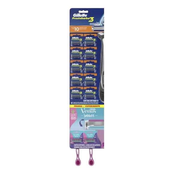 Gillette Prestobarba3 10 U + 2 Venus Maquinas De Afeitar