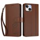 thumbnail image 3 of Funda Cartera Trébol para iPhone 13/iPhone 14 con Ranuras Tarjetas y Carga Inalámbrica Marrón, 3 of 6