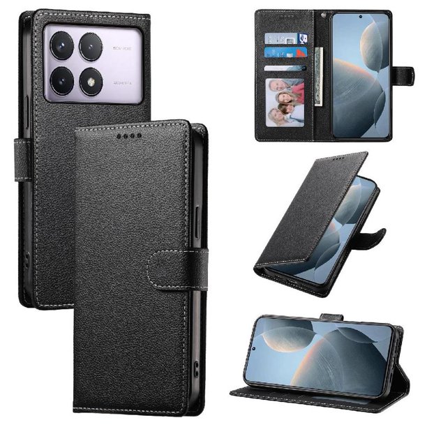 Funda para FOXDOCK Xiaomi Poco F6 Pro 5G– Cuero Premium, 3 ranuras para tarjetas, Protección contra impactos