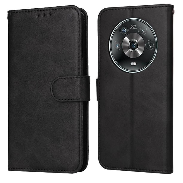 Funda Billetera para Honor Magic 4 con Porta Tarjetas y Soporte Ajustable Negro