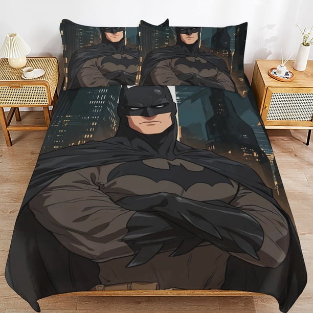 Batman Bedding Sets Ultra Soft Skin-Friendly Duvet Cover 3 Piece, Cute Comforter Cover Bed Set for Boys Girls Kids