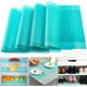 thumbnail image 1 of Paquete de 8 revestimientos para refrigerador, 17,7 x 12 pulgadas, lavables, recortables para estantes de vidrio, cajones de gabinetes de cocina, manteles individuales de plástico impermeables con 4 c, 1 of 6