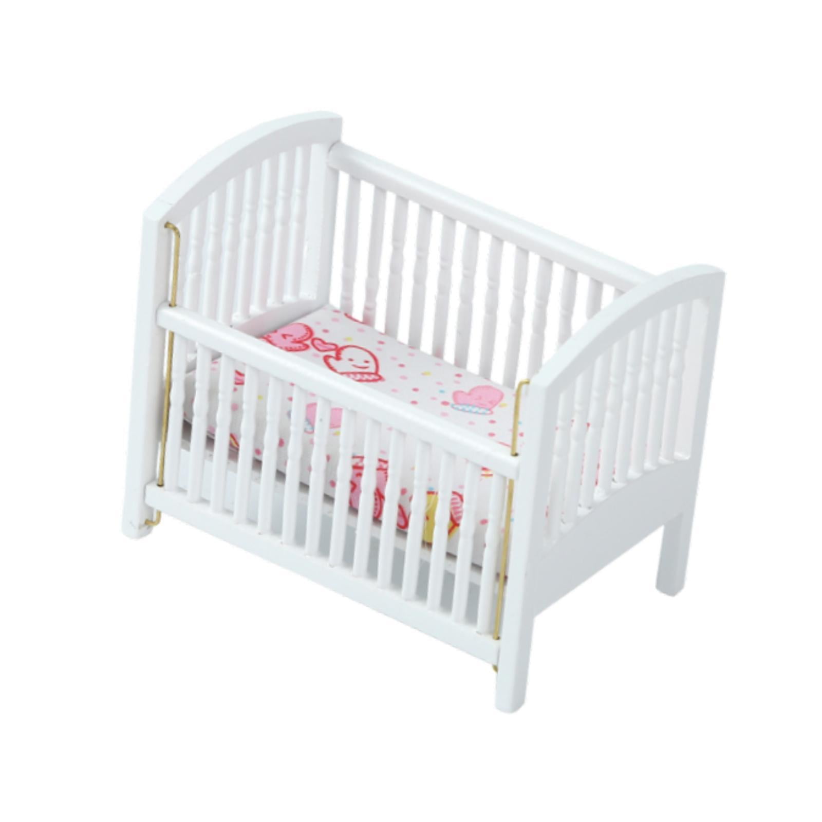 Bothyi - Cama De Bebé Para Casa De Muñecas A Escala 1/12 Con Colchón Para Escaparate De Juegos De Rol, Modelo Diy