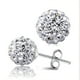 thumbnail image 1 of Pendientes de mujer con caja, bola de discoteca, cristales blancos, pendientes colgantes con gancho para mujer, 1 of 6