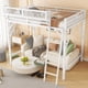 thumbnail image 2 of Queen Size Loft Bed with Ladder, Metal Queen Loft Bed with Storage Shelves, High Loft Bed for Kids Teens, White(Expect Arrival Date 2025/12/3 Old SKU W2580P351278), 2 of 3