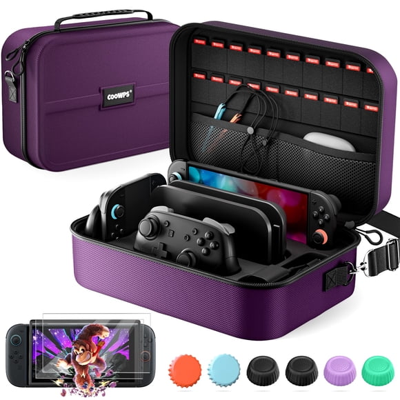 COOWPS Funda para Switch 2 con protector de pantalla y grips
