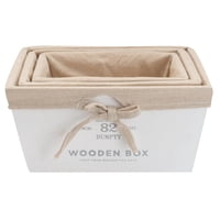 Vgo - Set De 3 Canastos Rectangulares Madera Can282522 Blc