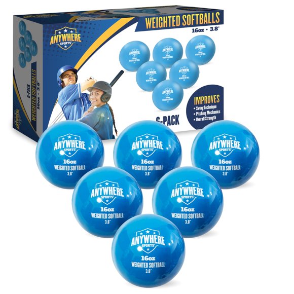 Pelotas de Softball Anywhere Sports 454 g 10 cm Pack de 6