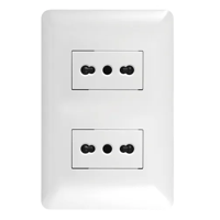 Genérico - Pack 10 Tomacorriente Doble 10/16A 250V Blanco